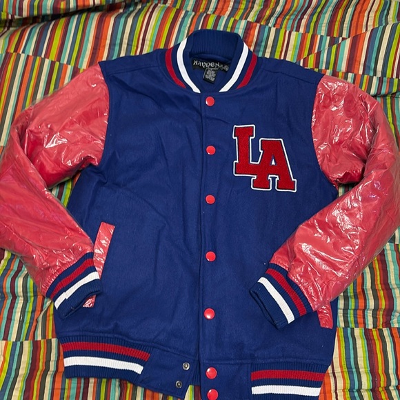 Varsity jacket Other - LA varsity jacket size small brand new has plastic on it missing button snap